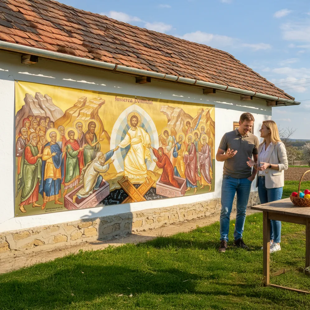 Banner Învierea Domnului, 2 x 1 m – decor de Paște și fundal foto — imaginea 4