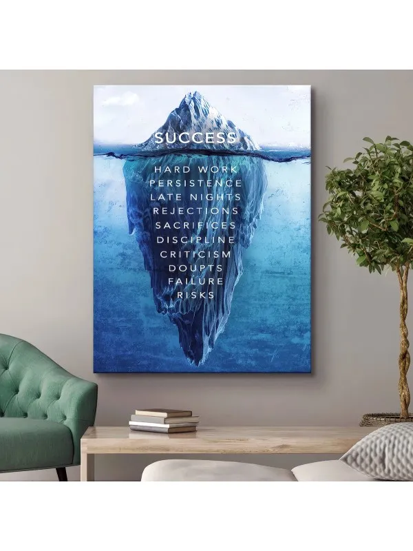 Tablou canvas motivațional Iceberg-ul succesului – pentru living sau birou — imaginea 3