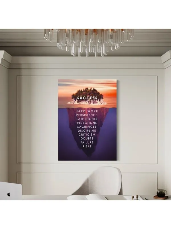 Tablou canvas Iceberg la apus – citat motivațional despre succes — imaginea 3