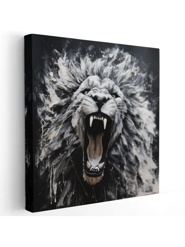 Tablou canvas Leu cu trăsături puternice – pentru living sau birou — imaginea 3
