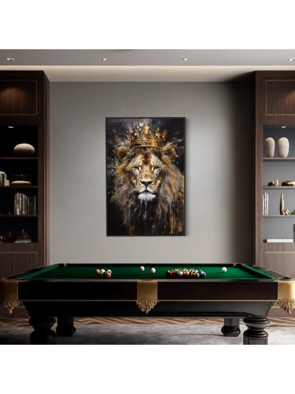 Tablou canvas Regele leu – cu coroană pe cap, motivațional — imaginea 3
