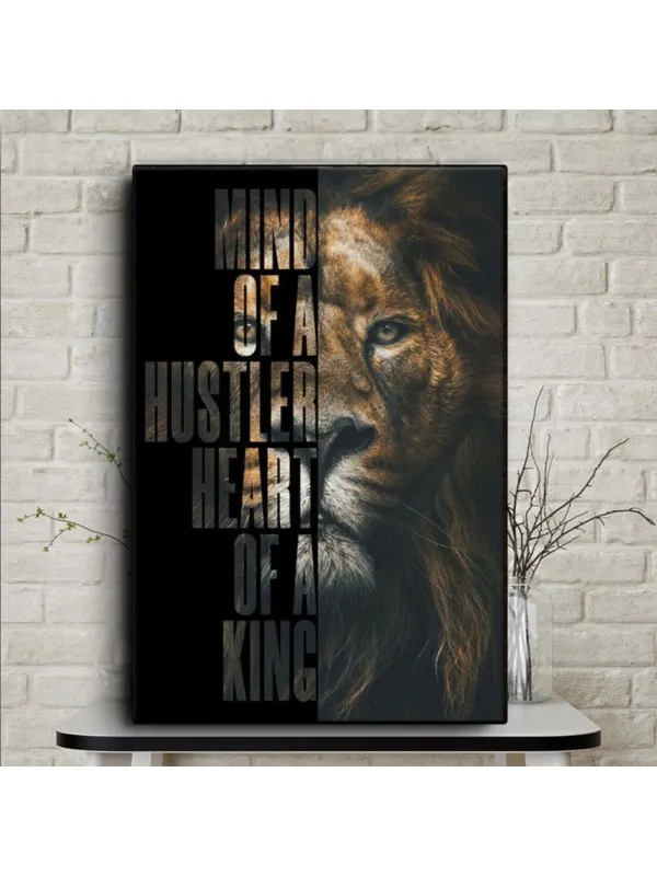 Tablou canvas Mind of a hustler, heart of a king – motivațional — imaginea 2