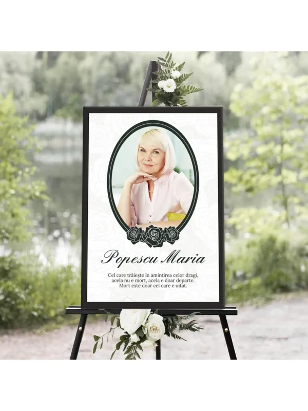 Tablou canvas memorial personalizat În memoria ta – cu nume și date — imaginea 2
