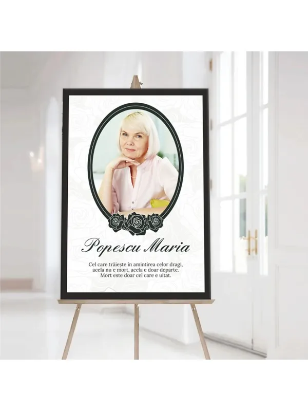 Tablou canvas memorial personalizat În memoria ta – cu nume și date — imaginea 3
