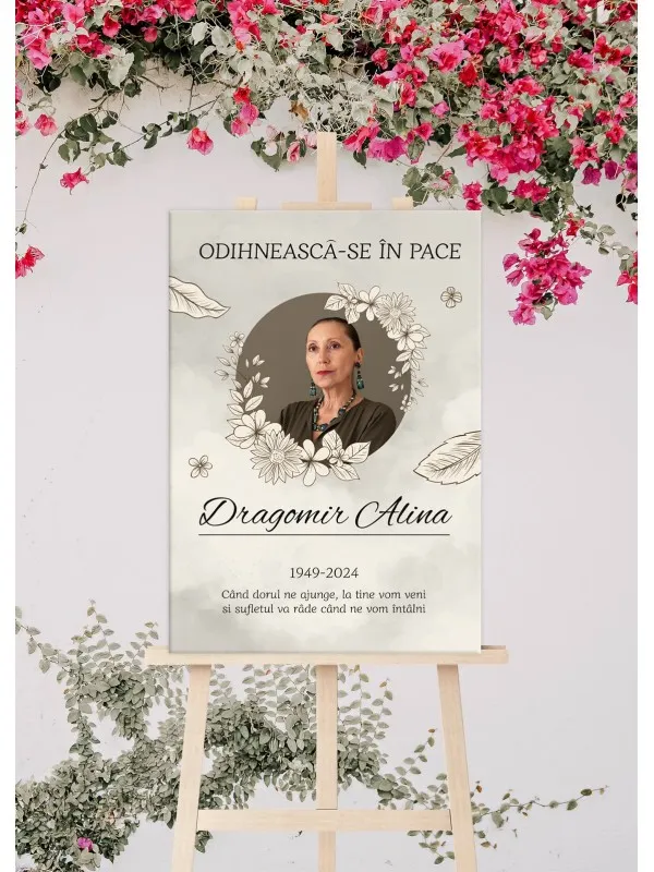 Tablou canvas memorial personalizat Doruri eterne – cu nume și mesaj — imaginea 2