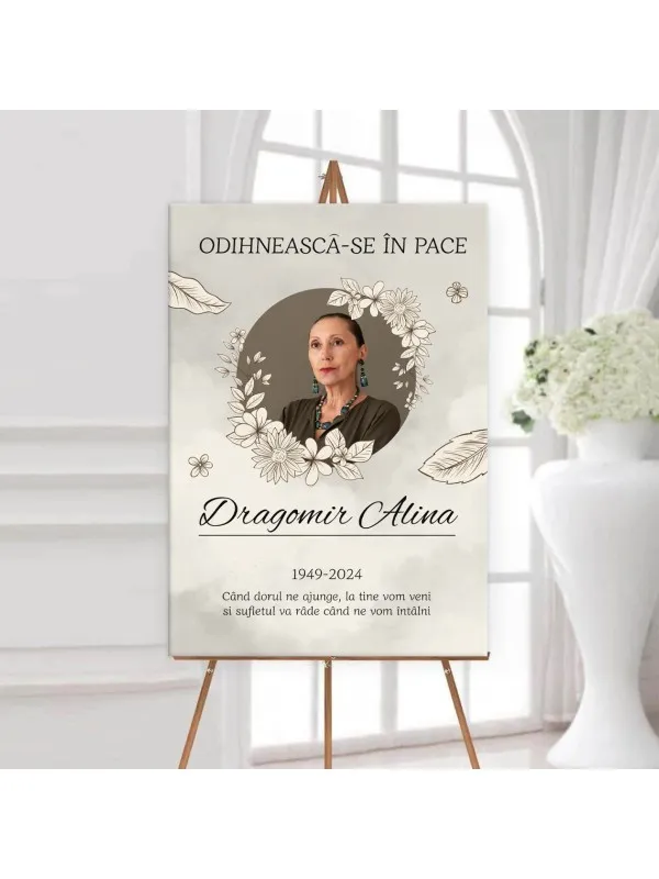 Tablou canvas memorial personalizat Doruri eterne – cu nume și mesaj — imaginea 3