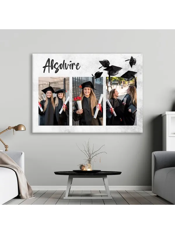 Tablou canvas personalizat colaj cu 3 poze – amintiri de absolvire — imaginea 2
