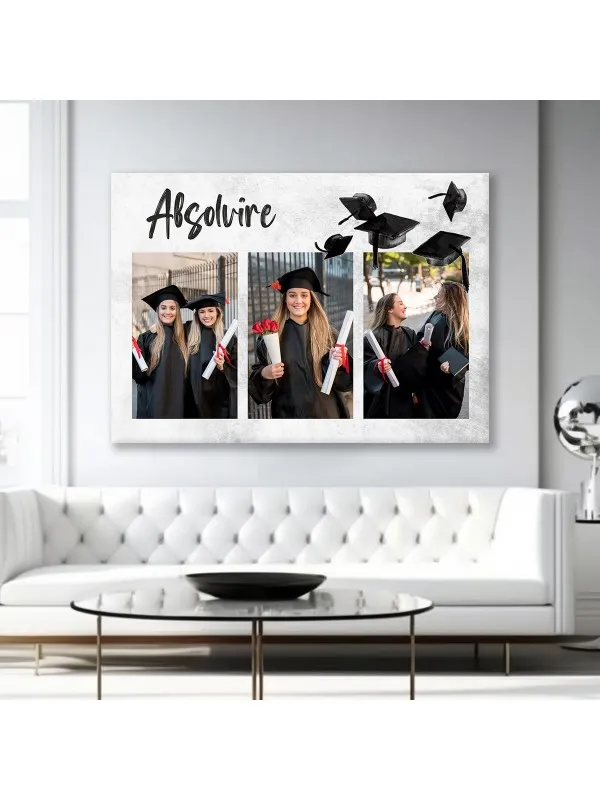 Tablou canvas personalizat colaj cu 3 poze – amintiri de absolvire — imaginea 3