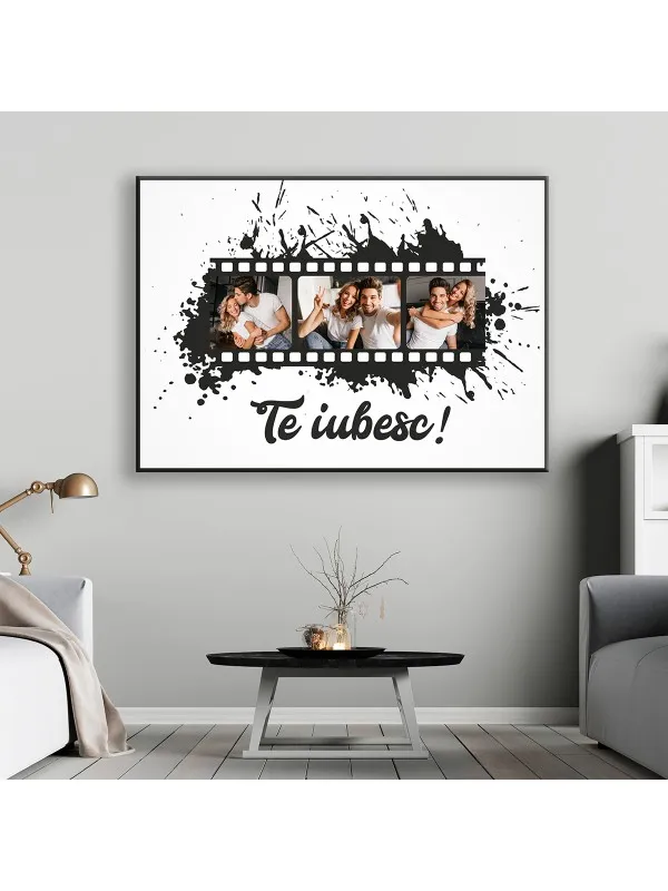 Tablou canvas personalizat colaj de iubire cu 3 poze – Te iubesc — imaginea 3