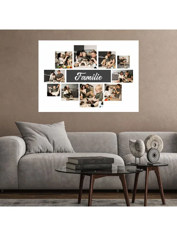 Tablou canvas personalizat colaj cu 10 poze – Familie — imaginea 2