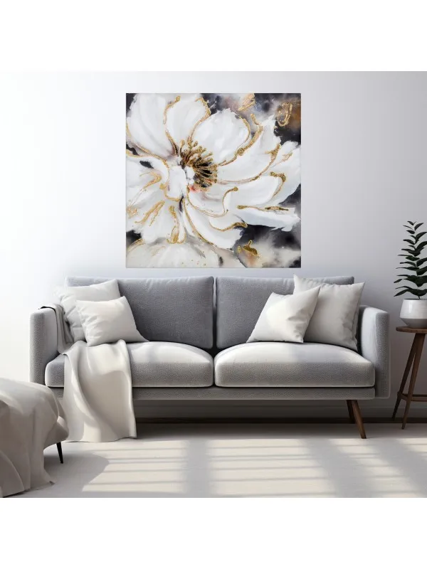Tablou canvas Primăvara pe pânză II – floare albă — imaginea 2