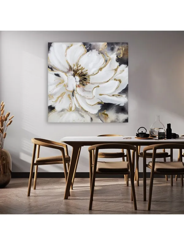 Tablou canvas Primăvara pe pânză II – floare albă — imaginea 3