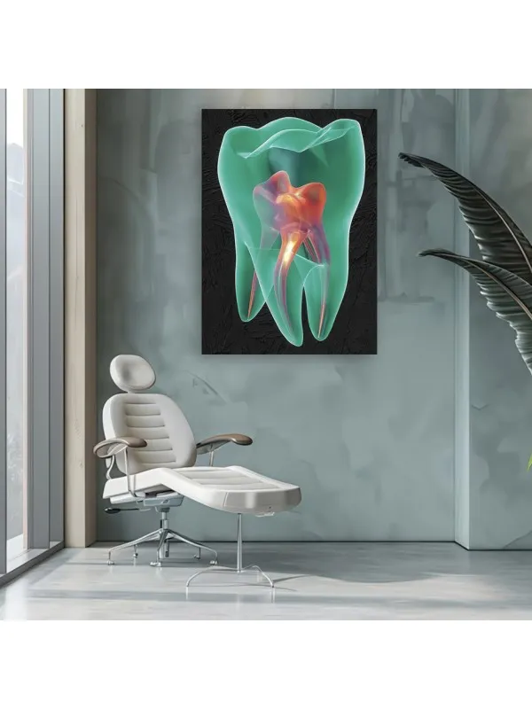 Tablou canvas Green tooth – pentru cabinet stomatologic — imaginea 2