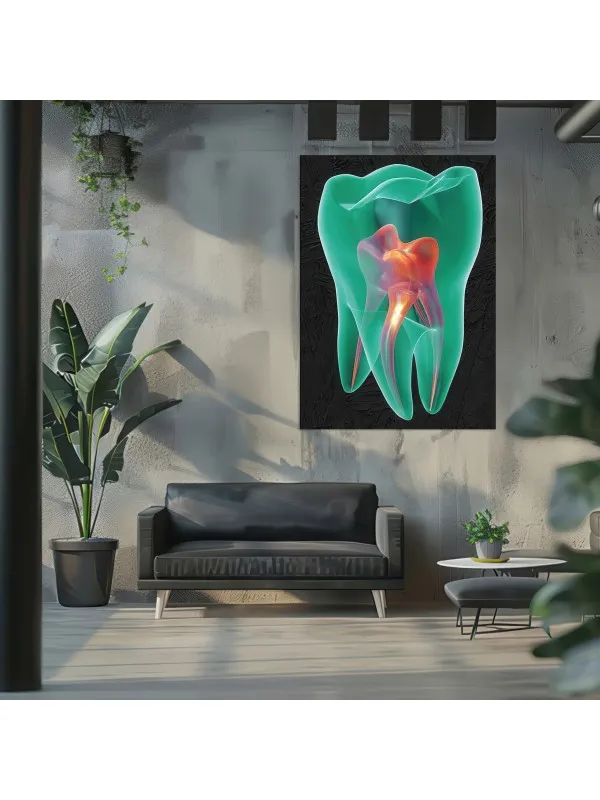 Tablou canvas Green tooth – pentru cabinet stomatologic — imaginea 3