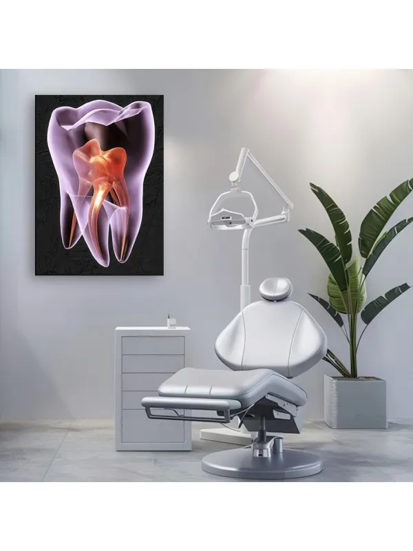 Tablou canvas Purple tooth – pentru cabinet stomatologic — imaginea 2