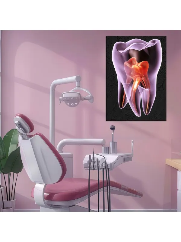 Tablou canvas Purple tooth – pentru cabinet stomatologic — imaginea 3