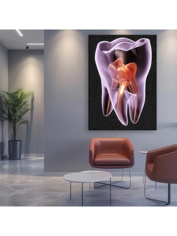 Tablou canvas Purple tooth – pentru cabinet stomatologic — imaginea 4