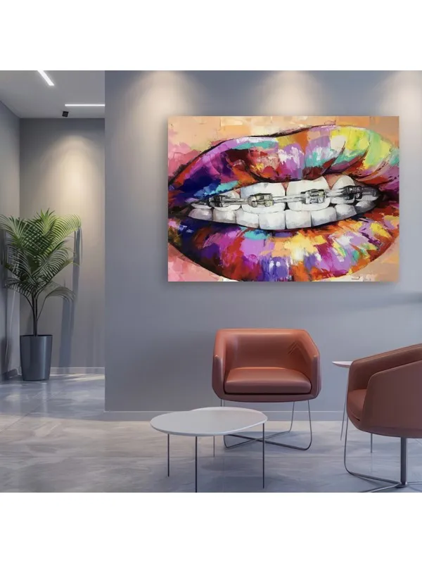 Tablou canvas Zâmbetul curcubeu – pentru cabinet stomatologic — imaginea 4