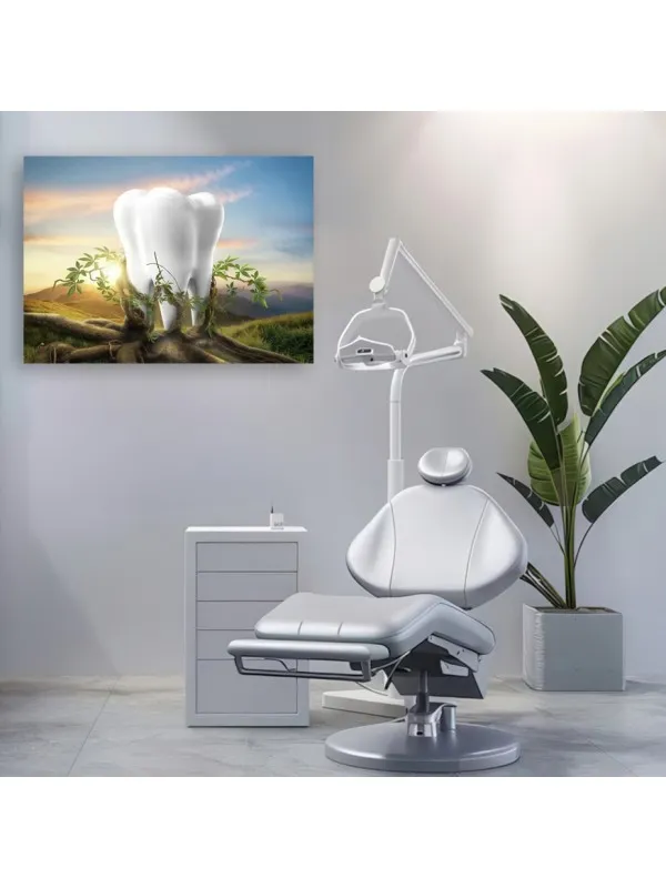 Tablou canvas Dintele în grădina de apus – pentru cabinet stomatologic — imaginea 2