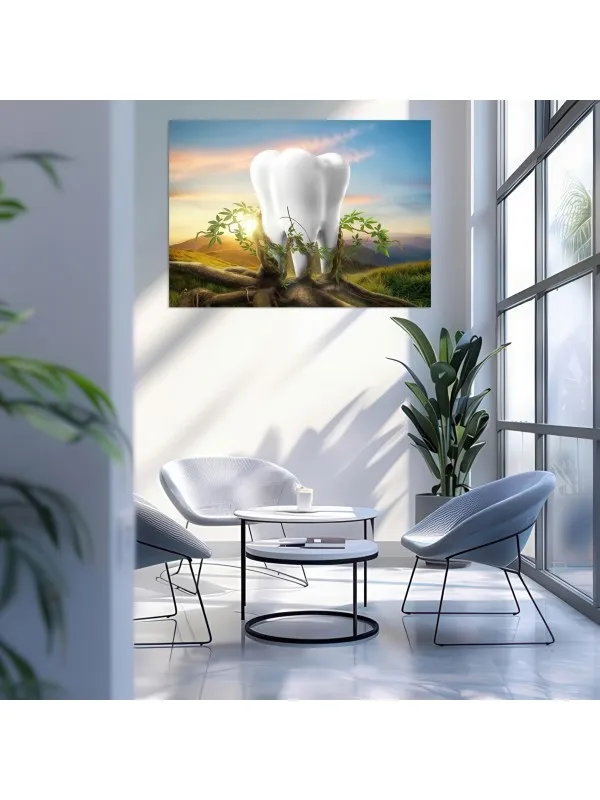 Tablou canvas Dintele în grădina de apus – pentru cabinet stomatologic — imaginea 3