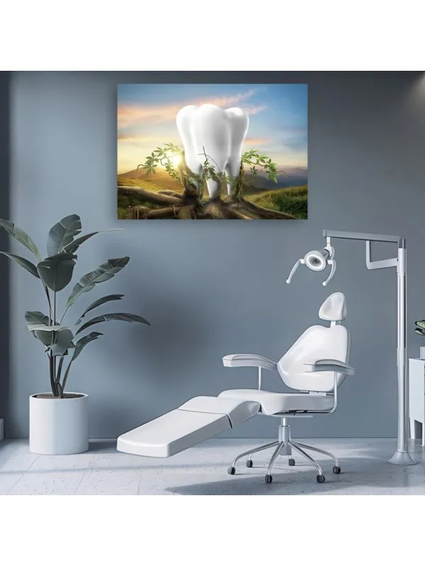 Tablou canvas Dintele în grădina de apus – pentru cabinet stomatologic — imaginea 4