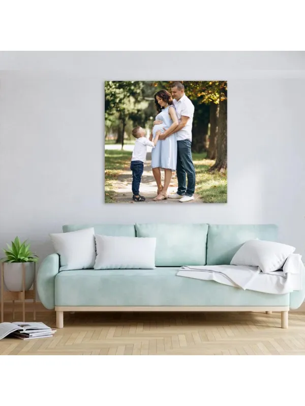 Tablou canvas personalizat cu poza familiei – 90x90 cm (pătrat) — imaginea 2