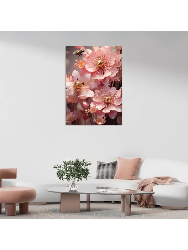 Tablou canvas Albine în paradisul roz – decor floral — imaginea 2