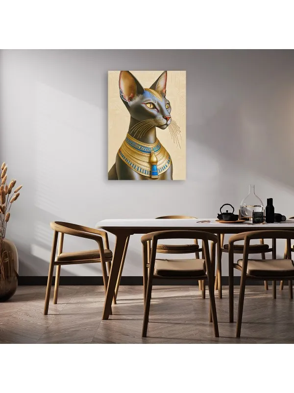 Tablou canvas Privirea zeiței Bastet – pisică regală egipteană — imaginea 4