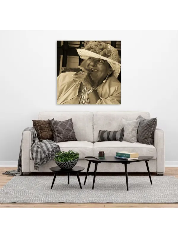 Tablou canvas Femeie cubaneză cu trabuc II – portret feminin — imaginea 2
