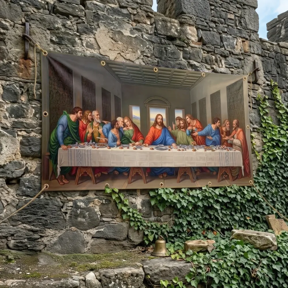 Banner Cina cea de Taină, 2 x 1 m – decor interior și exterior — imaginea 3