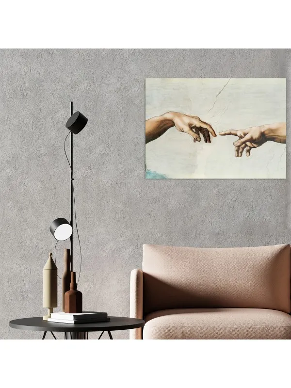 Tablou canvas The touch of divinity – mâinile din Crearea lui Adam — imaginea 4