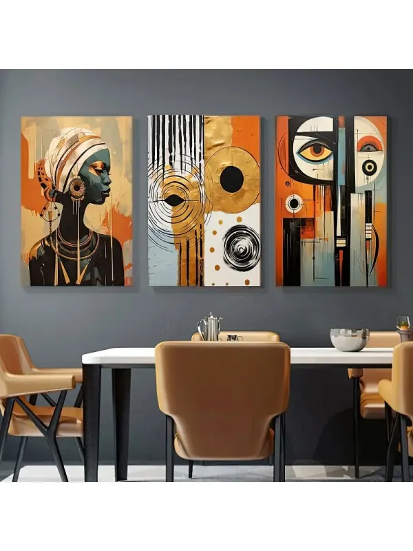 Set 3 tablouri cu femei africane – stil boho, 40x60 cm fiecare — imaginea 2