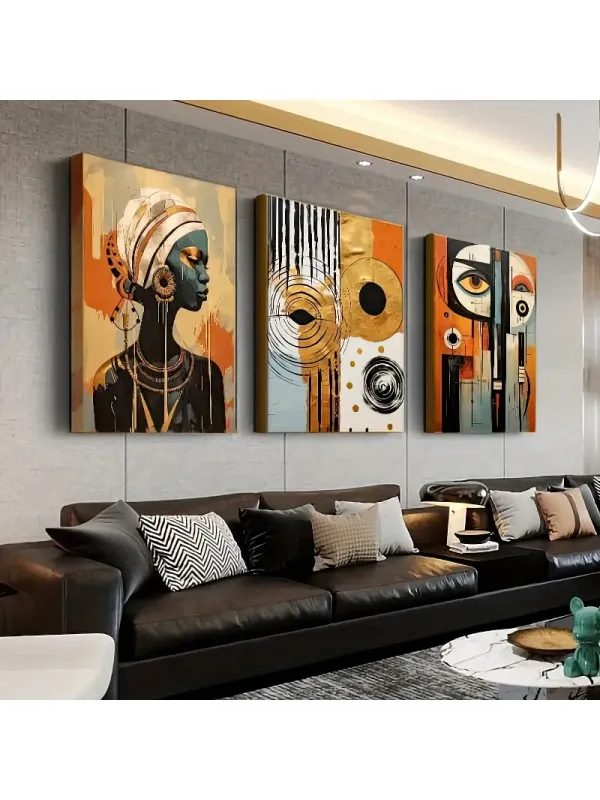 Set 3 tablouri cu femei africane – stil boho, 40x60 cm fiecare — imaginea 3