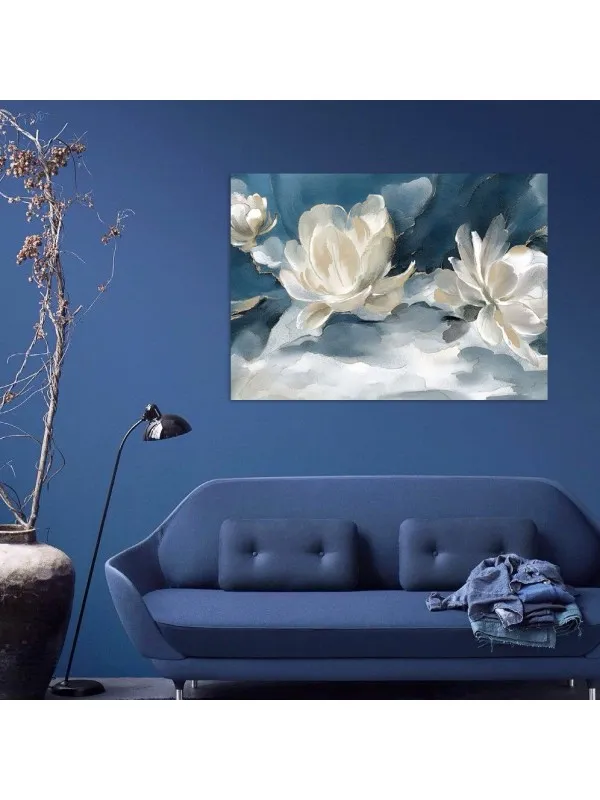 Tablou canvas Rapsodie în alb – compoziție florală — imaginea 3