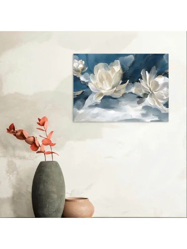 Tablou canvas Rapsodie în alb – compoziție florală — imaginea 4