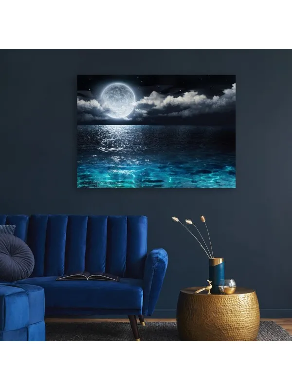 Tablou canvas Marea sub lumina lunii – peisaj nocturn — imaginea 4