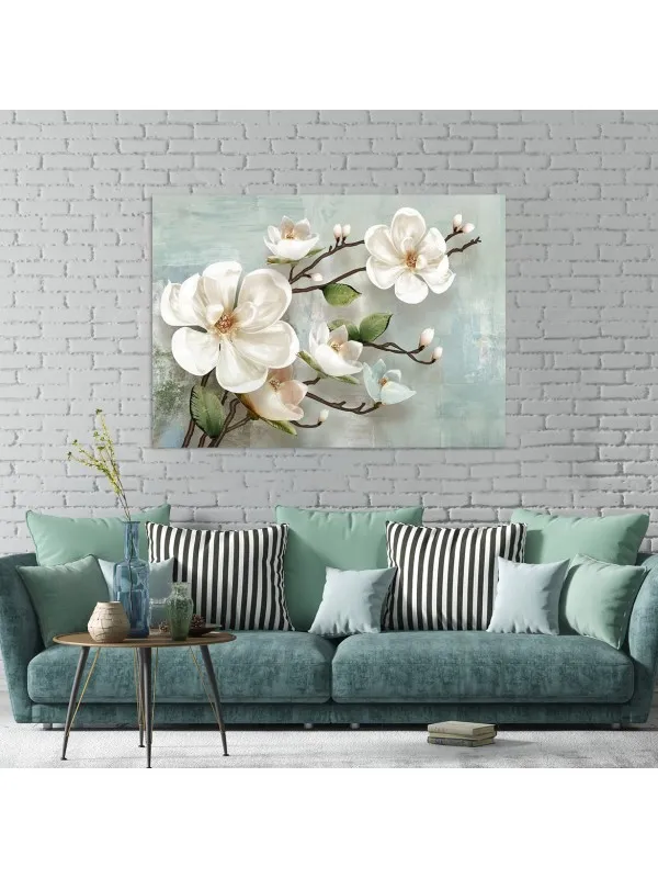 Tablou canvas Floare albă de primăvară – decor elegant pentru casă — imaginea 2