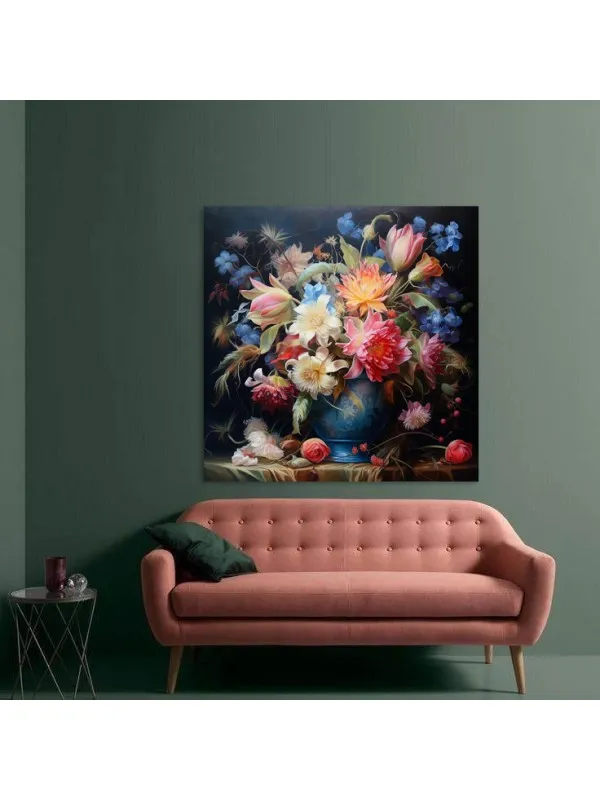 Tablou canvas Blooming reverie – compoziție florală — imaginea 3