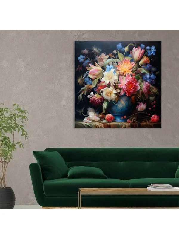 Tablou canvas Blooming reverie – compoziție florală — imaginea 4