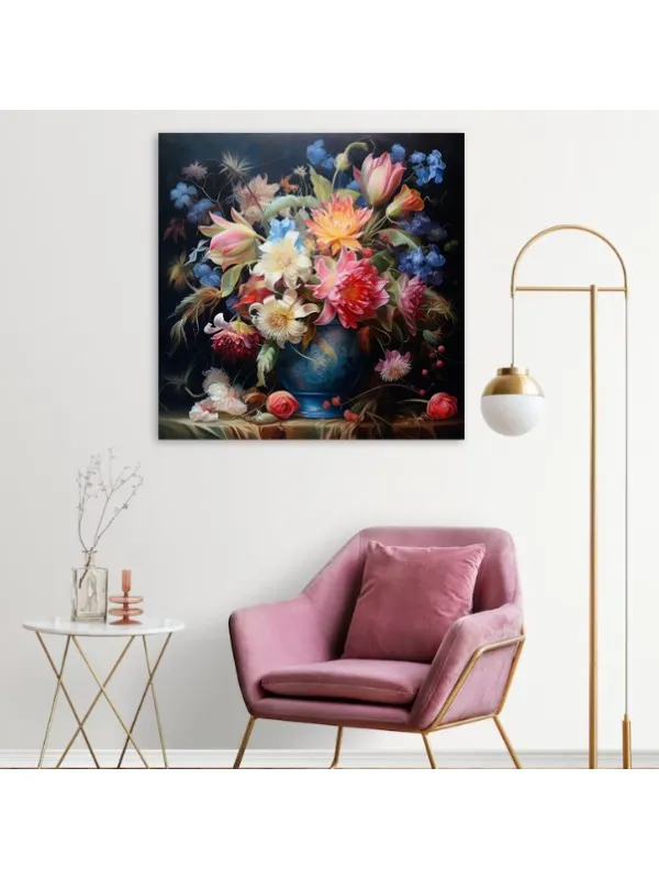 Tablou canvas Blooming reverie – compoziție florală — imaginea 6