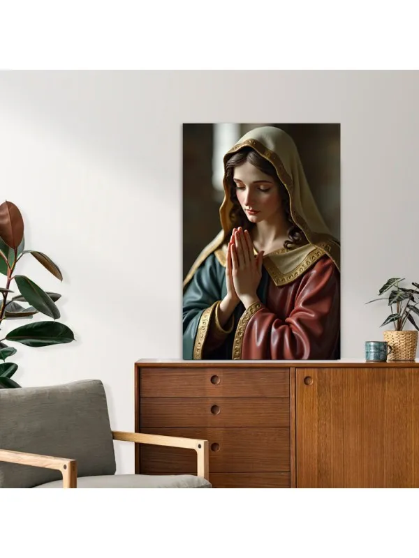 Tablou canvas Chemarea divină – tânără cu văl, în rugăciune — imaginea 2