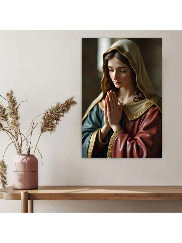 Tablou canvas Chemarea divină – tânără cu văl, în rugăciune — imaginea 4