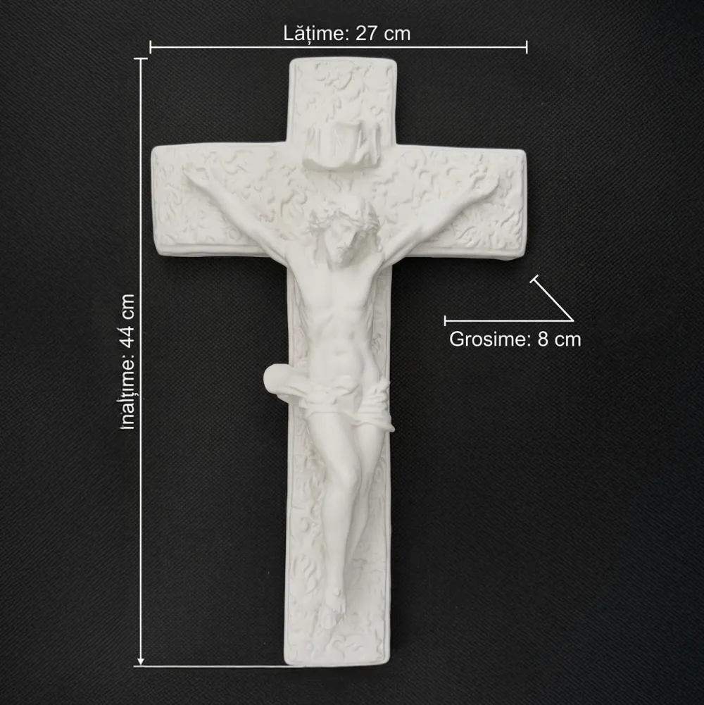 Crucea mântuirii din ipsos – albă, 44 x 27 cm — imaginea 4