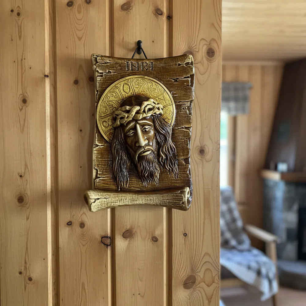 Icoana lui Iisus Hristos INRI – în relief 3D — imaginea 3