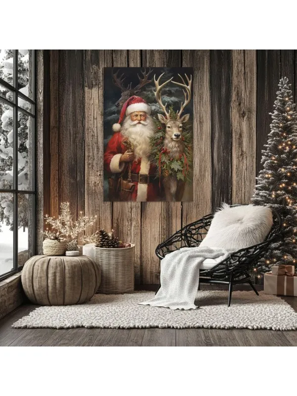 Tablou canvas Moș Crăciun – decor de sărbători — imaginea 2