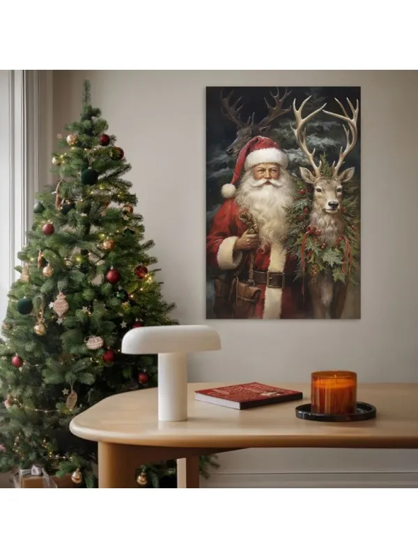 Tablou canvas Moș Crăciun – decor de sărbători — imaginea 3
