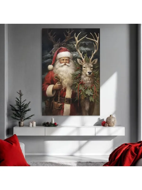 Tablou canvas Moș Crăciun – decor de sărbători — imaginea 4