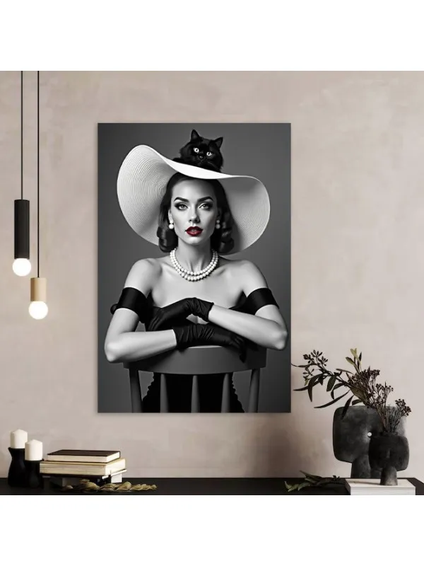 Tablou canvas Feline și feminitate – portret artistic — imaginea 3