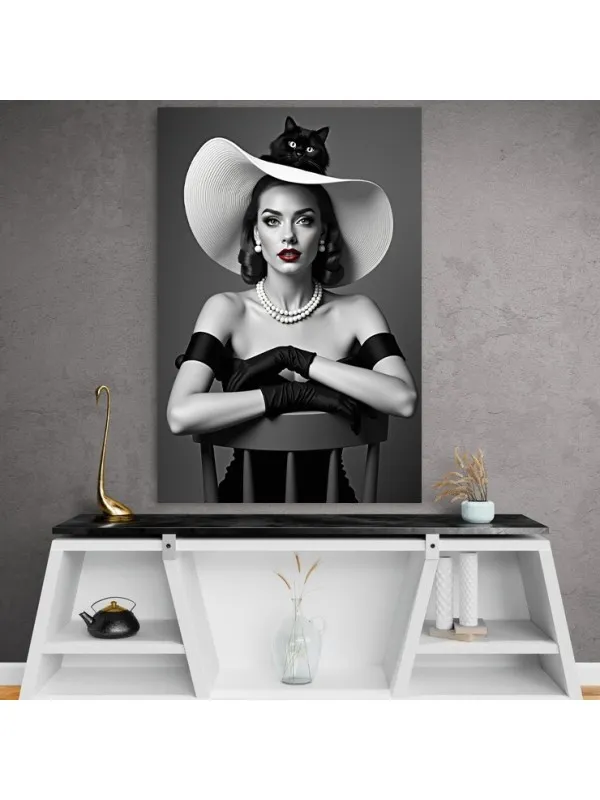 Tablou canvas Feline și feminitate – portret artistic — imaginea 4