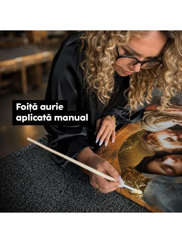Icoana Maicii Domnului cu Pruncul – placată cu foiță aurie — imaginea 2